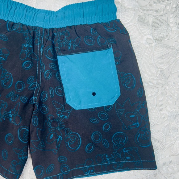 Sonic the Hedgehog Boys Swim Trunks Size 4/5 Blue Black Let's‎ Roll! - Picture 7 of 14